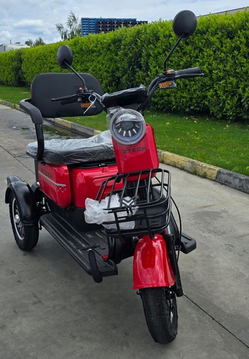 Tricicleta Electrica ZTECH ZT-16, model Nou 2026, Motor 1.200W, Acumulator 60V, 23Ah, Autonomie aprox. 50 km, Culoare Rosie, CIV Inclus
Disponibile in