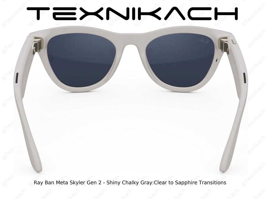 Ray Ban Meta Skyler Gen 2 - Shiny Chalky Gray/Clear to Sapphire