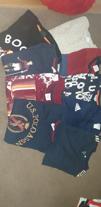 Блузки с дълъг ръкав US Polo,Adidas 134-140 см,9 броя