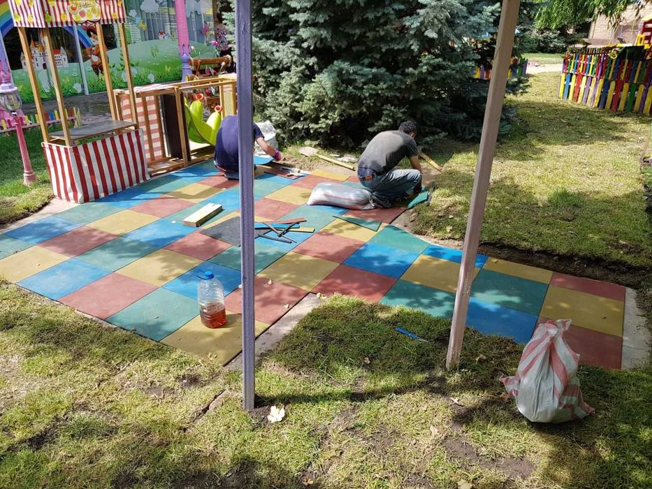 Резиновое плиточное покрытие. Наливная резина. Склад в ТАШКЕНТЕ!!!