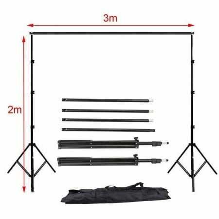 Kit studio foto, 3x softbox, suport fundal 2x3m, 12x bec 45W, 3 panze