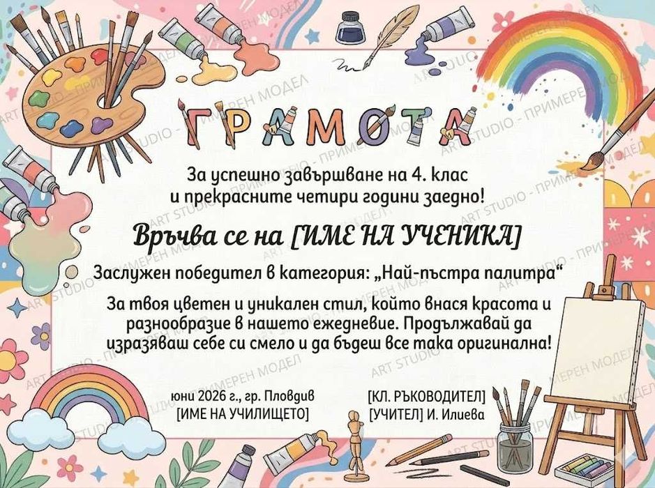 Персонализирани дигитални покани за рожден ден, кръщене, грамоти и етикети