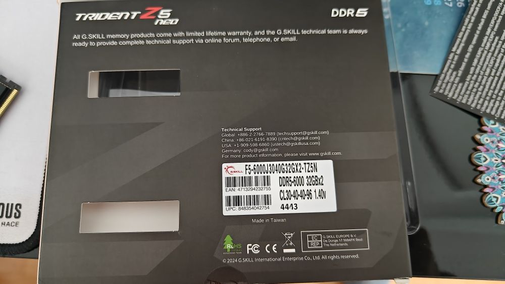 Kit RAM G.Skill DDR5 64GB 2x32GB, 6000MHz CL30 Trident Z5 Neo