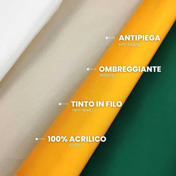 Copertină cu franjuri și inele brevetate