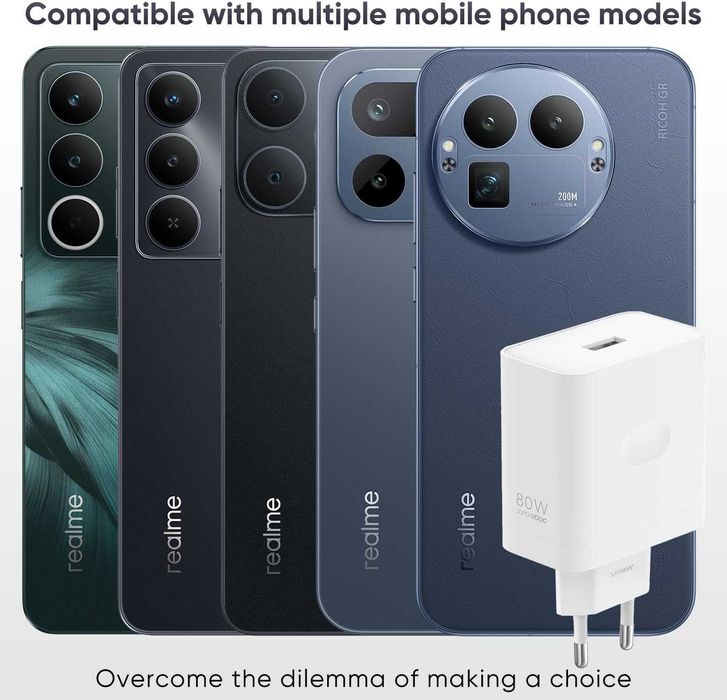 Оригинално зарядно OnePlus, 80W USB-A за OnePlus 15R, OnePlus 13R, Oneplus Nord 6,Nord 5, CE4 Lite