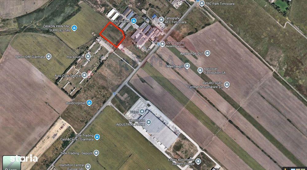Teren industrial/logistic de vânzare 13,933mp Giarmata / DJ691 KM9