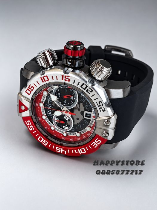INVICTA Foxhound Red/Silver 57 mm, Инвикта нов мъжки часовник