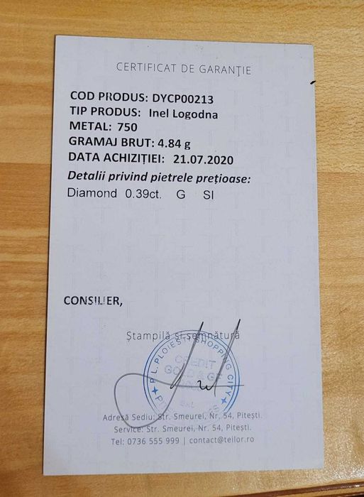 Inel de logodna cu diamante din aur roz si alb Teilor