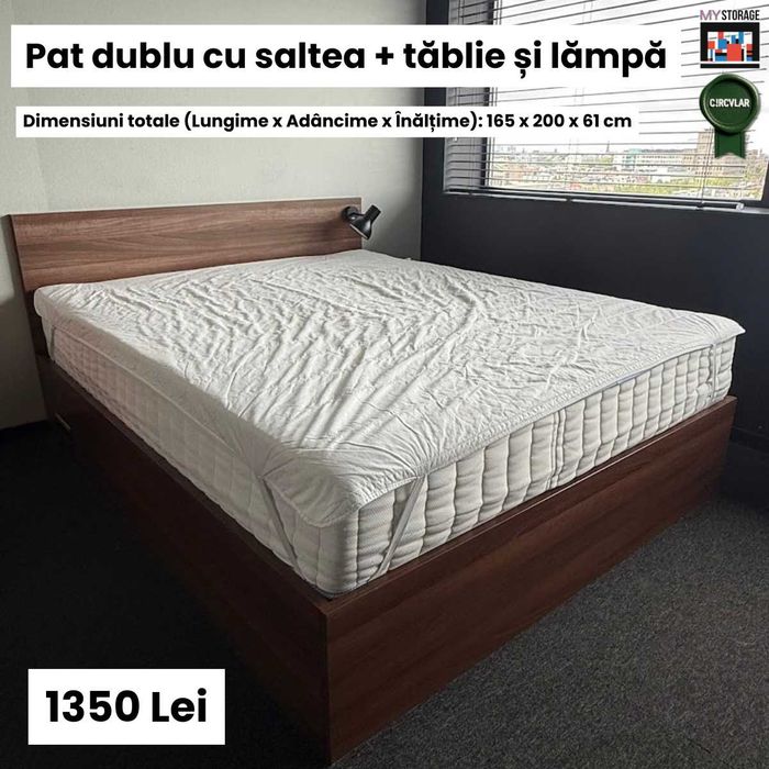 Pat Dublu Matrimonial cu Saltea - Box Spring Import Olanda - 160/180/200 cm