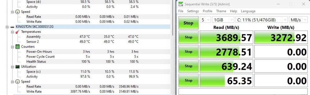 SSD M.2 Kingston KC3000S 512gb с радиатором