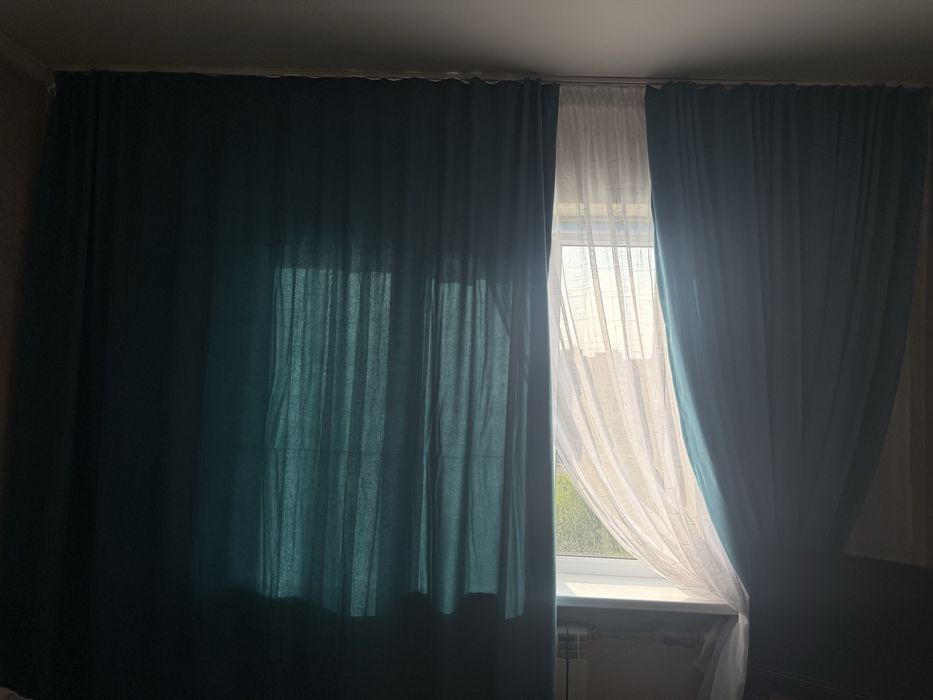 Шторы цвета морской волны