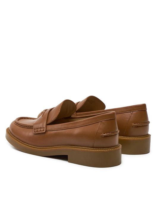 Michael Kors - Чисто нови кожени мокасини с лого, Карамел, 8