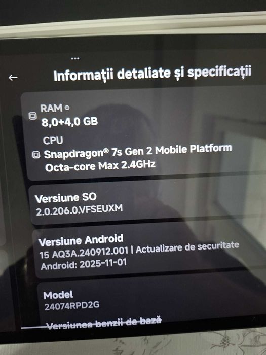 tableta Redmi Pad Pro 5g 12.1 inchi nefolosita 12GB RAM 250Gb memorie