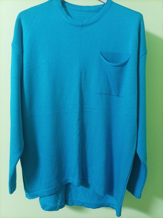 Мъжки син пуловер