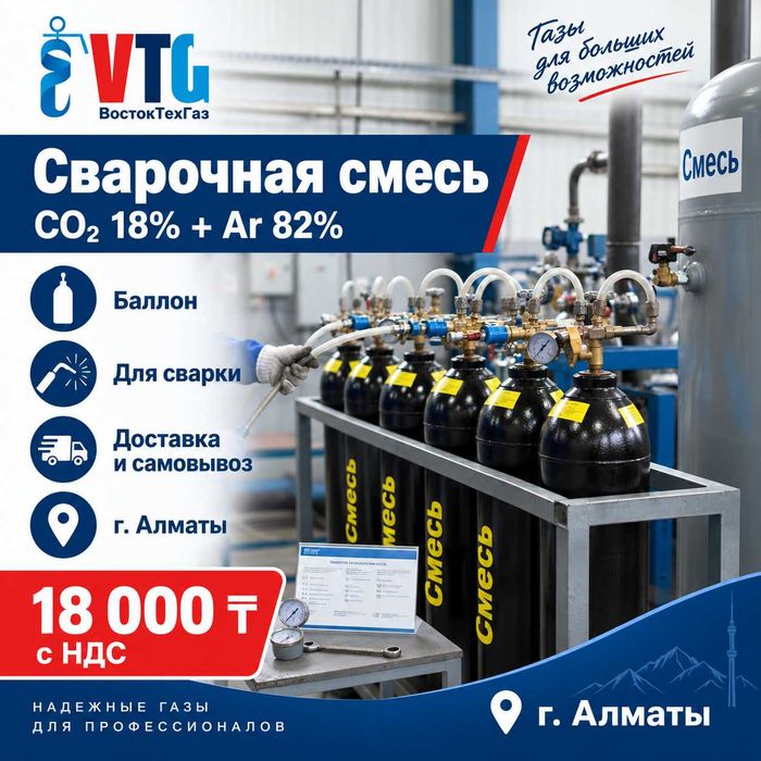 Аргон 99,993% 40 л — для TIG сварки