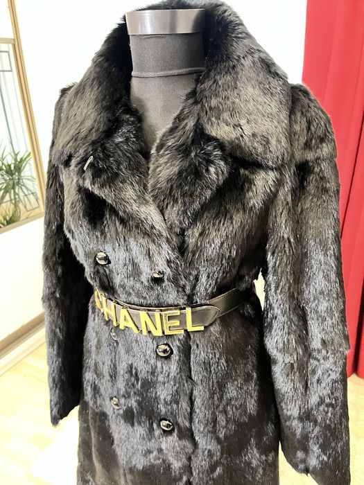 Haina lunga din blana naturala de iepure marime S/M