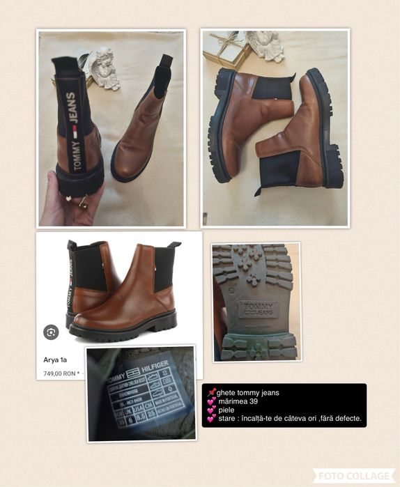 Ghete piele tommy hilfiger