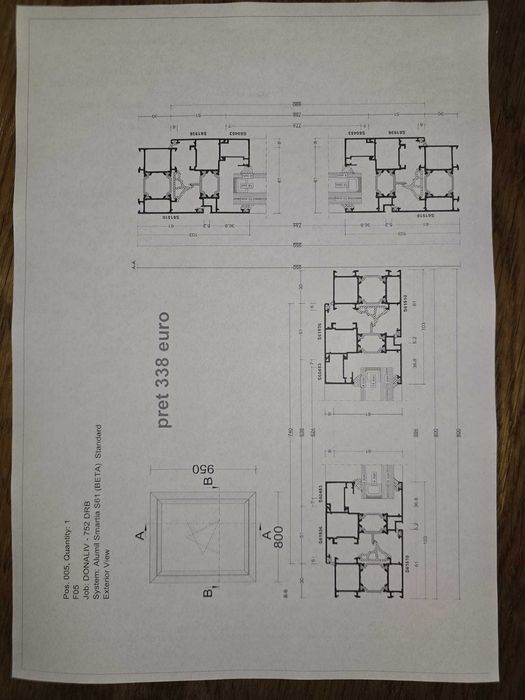 Tamplarie aluminiu cu bariera termica , culoare negru semi structurat