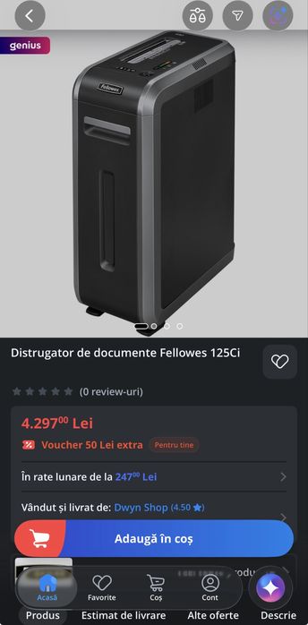 Distrugator documente / masina de tocat hartii •PROFESIONAL• Fellowes 125Ci // Second-Hand // 999 lei!