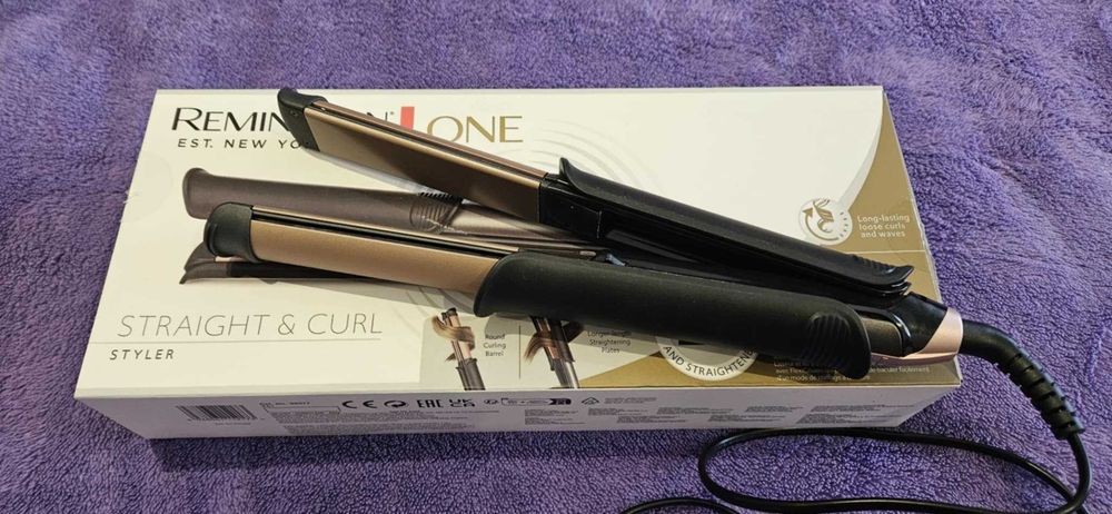 Преса за коса 2 в 1 за права или къдрава коса Remington