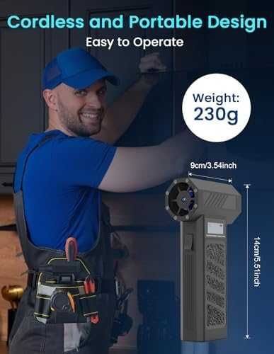 Мини въздушен бластер 130000 RPM 5000mAh LED