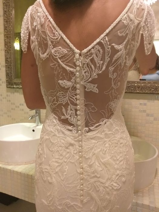 Rochie de mireasa, model sirena , cu crapatura,marimea S