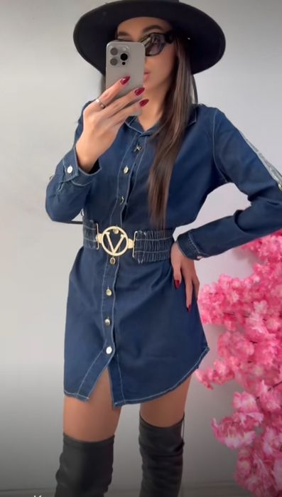 Разкошна дамска  рокля деним