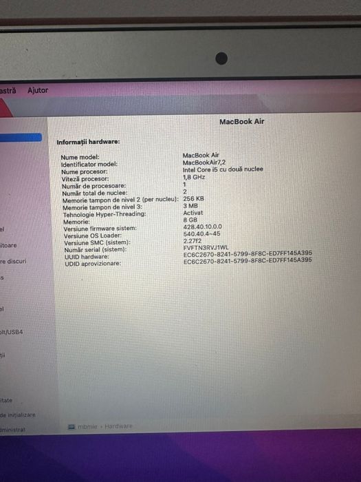 MacBook Air 2017 impecabil