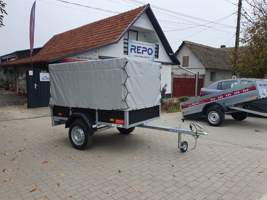 Remorca Rotaru Trailers M2 cu Prelata 750 kg 2m/1,15m