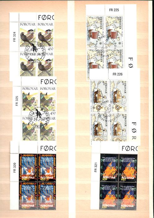 349 марки FDC от Фарьорски острови от периода 1980-2000