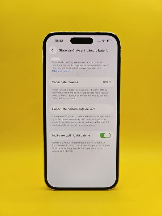 iPhone 14 Pro 128 GB Silver Sănătate Baterie 100%