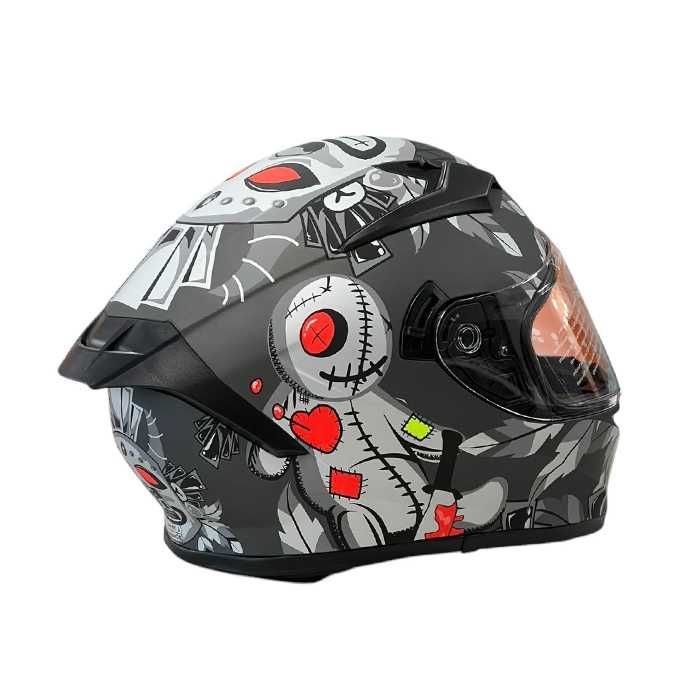 Cască de motocicletă cu ochelari de soare integrați – mărimi S/M/L/XL