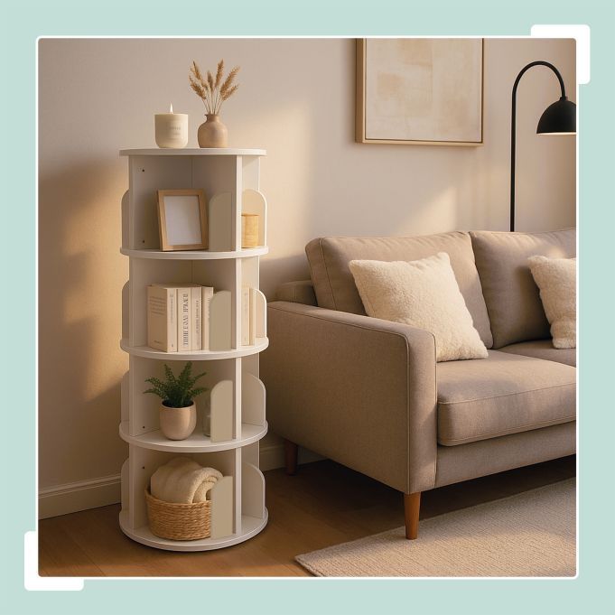 Въртяща се библиотека Relaxdays, 16 отделения, 4 етажна