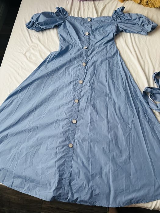 Rochie Shein noua fara eticheta marime L midi albastra