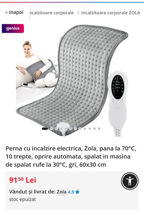 Pernă cu încălzire electrică Zola