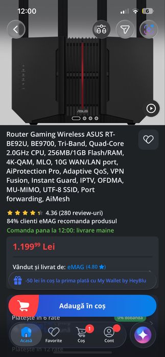 Router Gaming Wireless ASUS RT-BE92U
