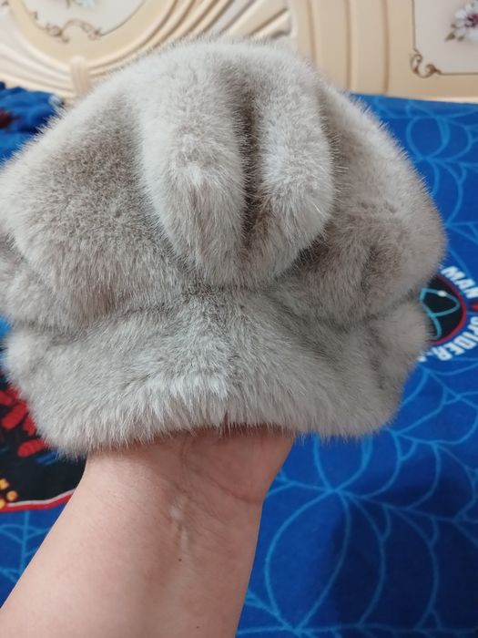 Шапка под норку серая