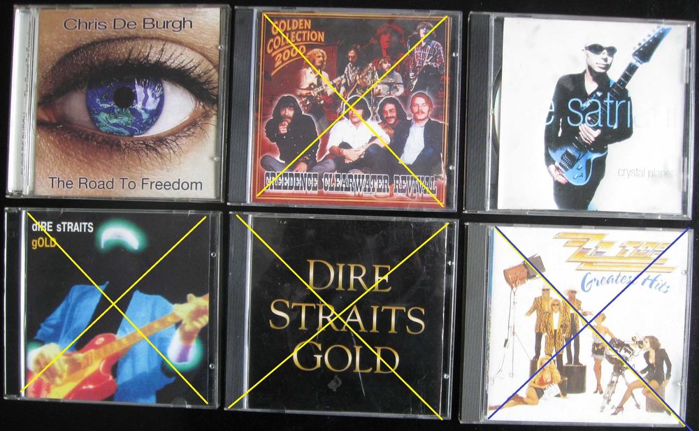 Музикални дискове с хитови изпълнители  за периода 1970-2000 г.