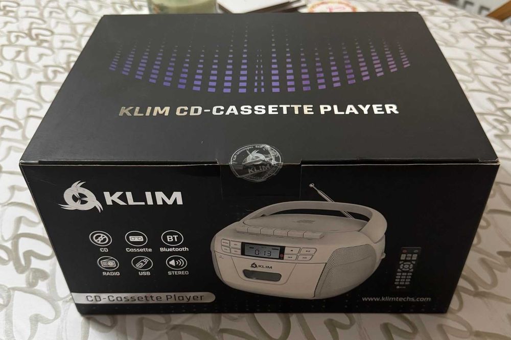 KLIM CD плейър с касетофон и рекордер, AM/FM радио, USB, Bluetooth