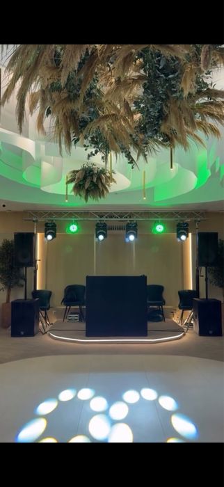 Schela lumini, masini fum vertical,fum greu, artificii interior, sonorizare, dj