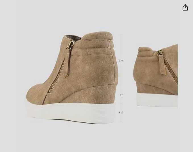 DREAM PAIRS Women’s Platform Wedge Sneakers Ankle Booties (38)