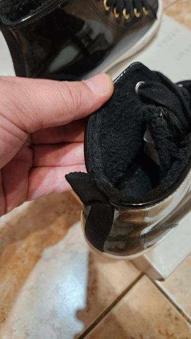 Кеды лакированные утепленные