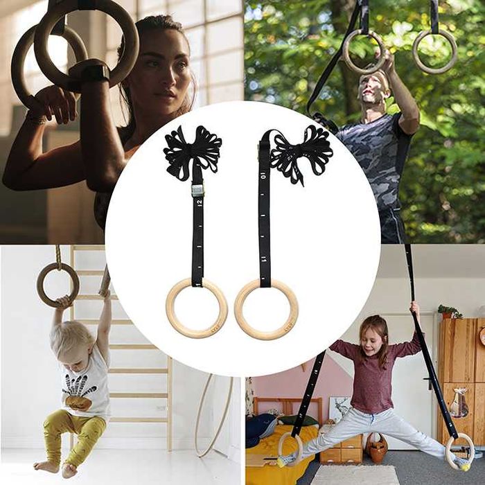 Дървени Гимнастически Халки с маркери * Нови * lyly.one