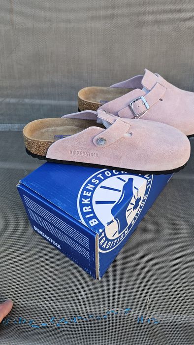 Birkenstock boston roz piele intoarsa 37