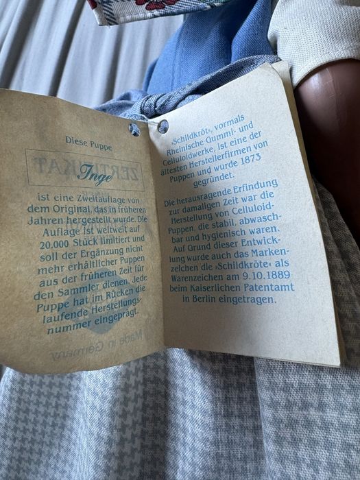 Колекционерска автентична лимитирана серия Schildkröt-Puppen кукла