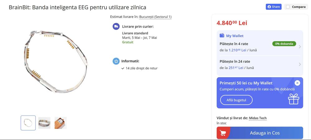 Neurofeedback Brainbit Flex4 si Headband