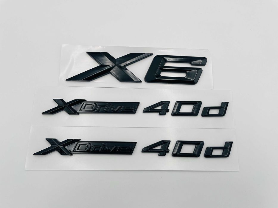 Set embleme compatibile BMW X6 x-drive 40d negru