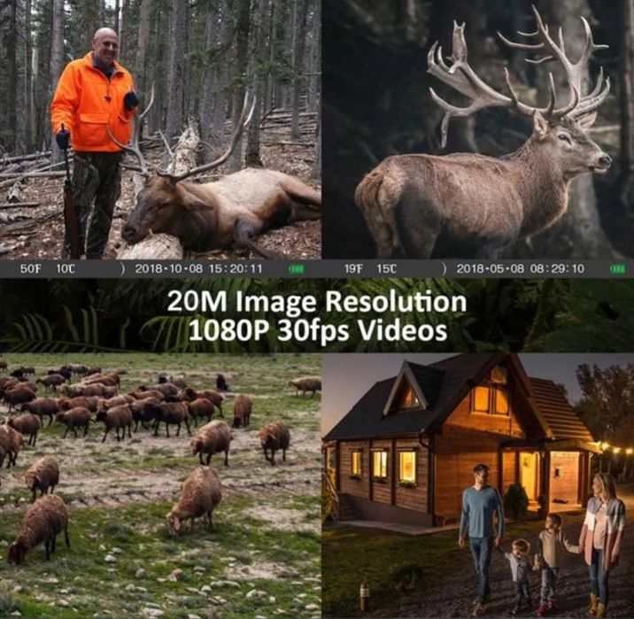 Ловна камера PR700 20MP 1080P 120° Автоматичо нощно виждане