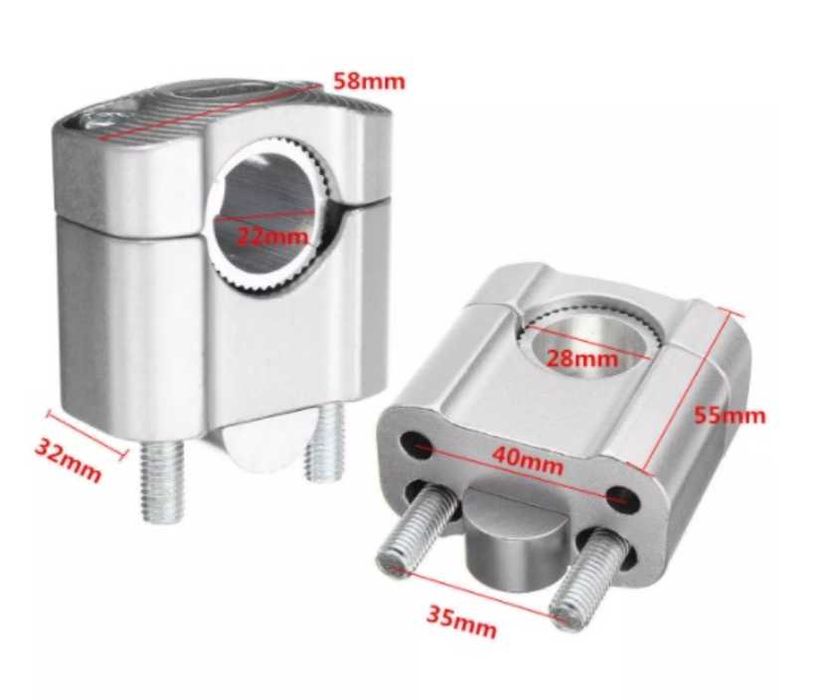 Inaltatoare ghidon de la 22 la 22/28mm adaptor moto suporti inaltator