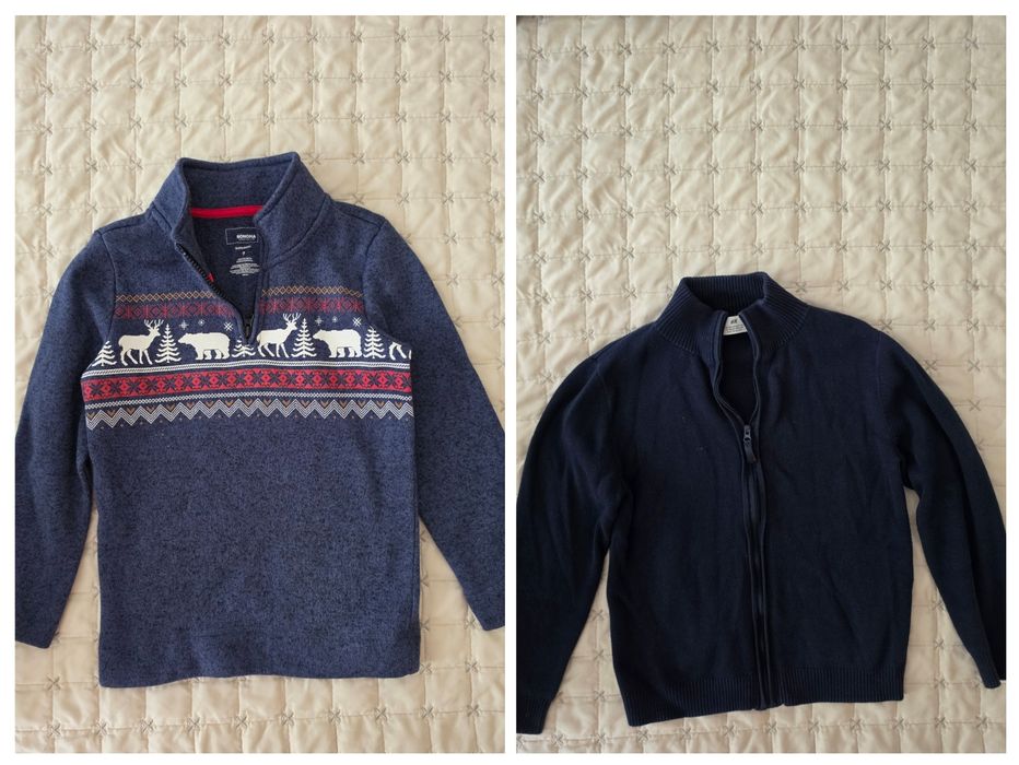 Голям лот от детски блузи и суитчъри Oshkosh,Adidas,HM за 7-8 год. грейка Rebel,якета
